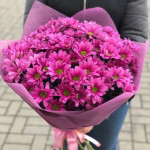 Букет из кустовых хризантем "Для тебя" - магазин цветов «Фиеста» в Великом Новгороде